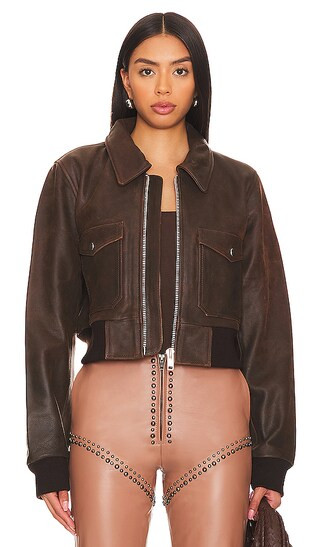 Spirit Bomber Jacket in Brown | Revolve Clothing (Global)