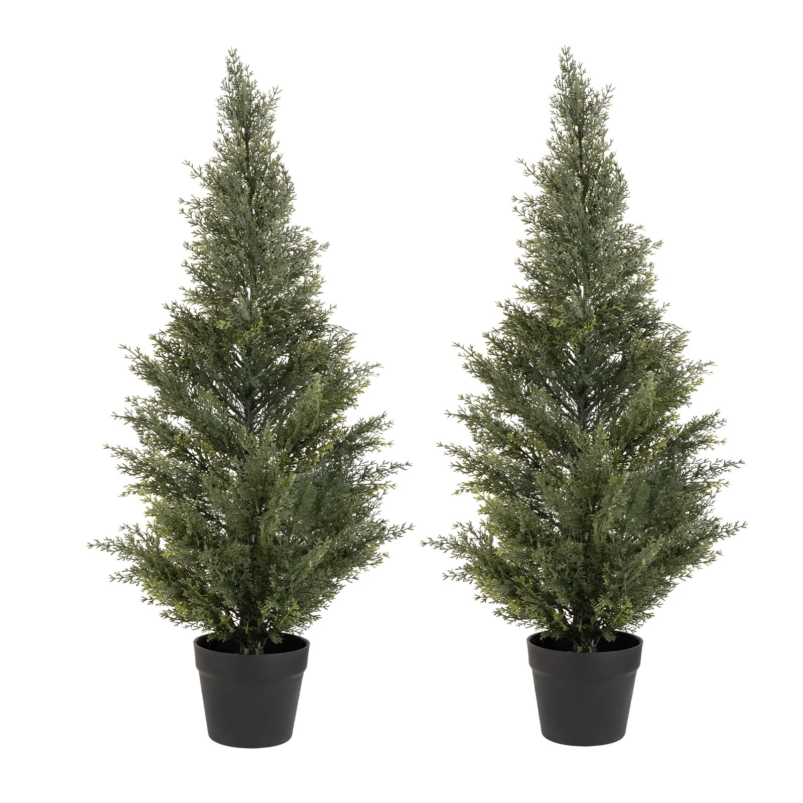 3FT Artificial Cedar Topiary Trees, 2Pack Lifelike UV Protected Faux Cedar Tree Fake Cypress Tree... | Amazon (US)
