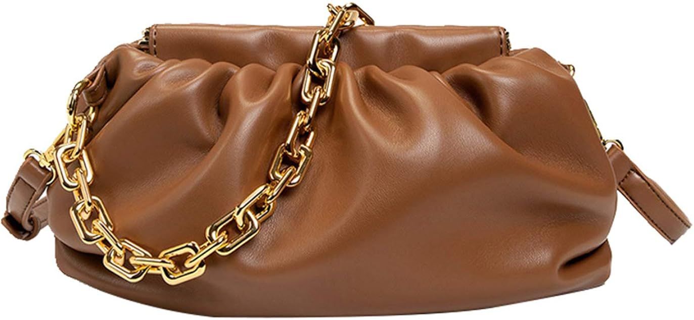 Women's Chain Pouch Bag Cloud-Shaped Dumpling Clutch Purse Fashion Trendy Shoulder Crossbody Hand... | Amazon (US)