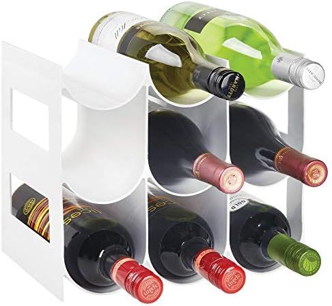 mDesign Plastic Free-Standing Water Bottle and Wine Rack Storage Organizer for Kitchen Countertop... | Amazon (US)