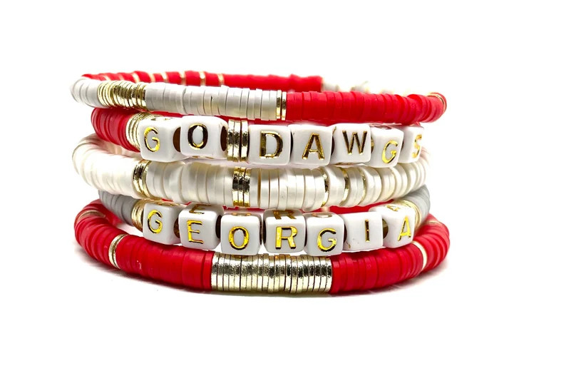 Georgia  Heishi Clay Stack Bracelet with Gold/6mm Stack Soft African Vinyl Bracelets/Georgia Heis... | Etsy (US)