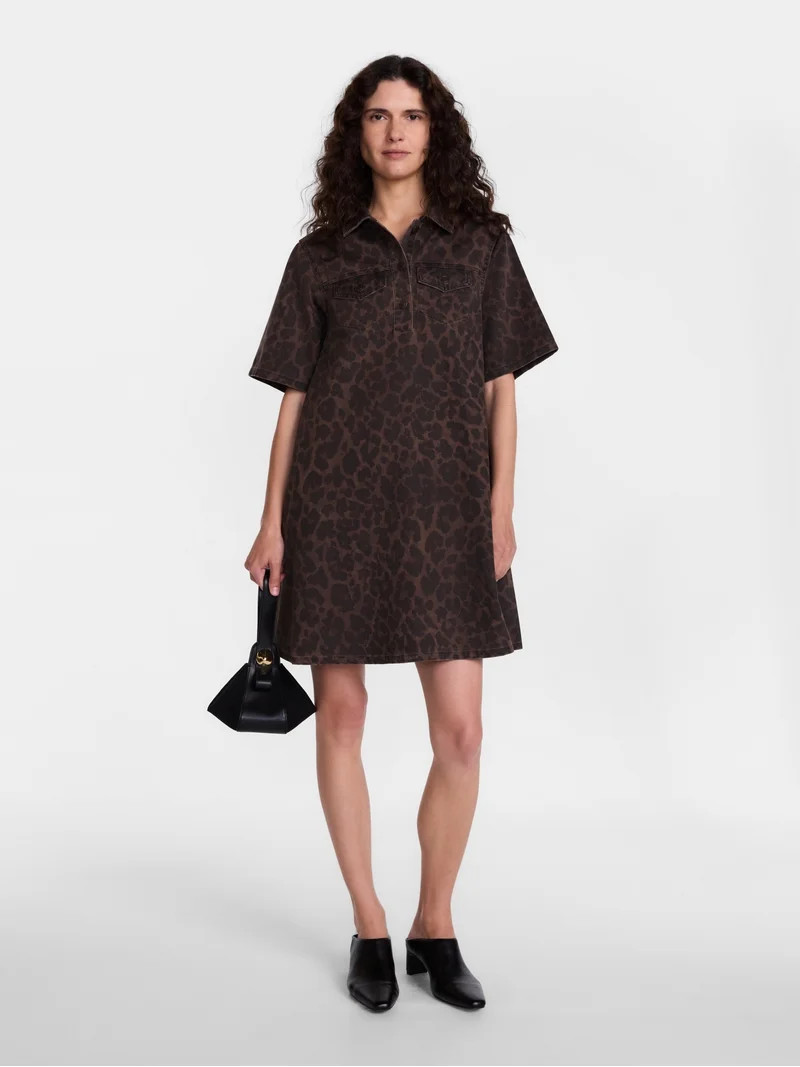 Scenario Women's and Women's Plus Printed Denim Dress, Sizes XS-4X | Walmart (US)