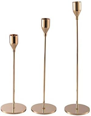 3 Pcs European Style Long-Stem Gold Brass Candle Holders, Centerpiece Table Decorative Candlestick H | Amazon (CA)
