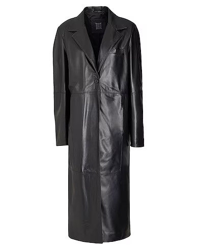 LEATHER SINGLE-BREASTED MAXI COAT | YOOX (US)