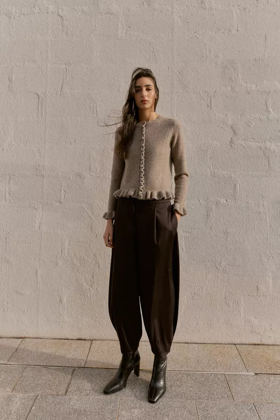 RUFFLED KNIT CARDIGAN | Zara US