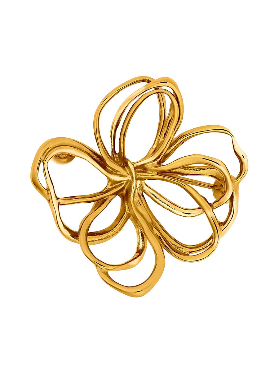 Women's 24K-Gold-Plated Large Wire Flower Brooch - Gold | Saks Fifth Avenue