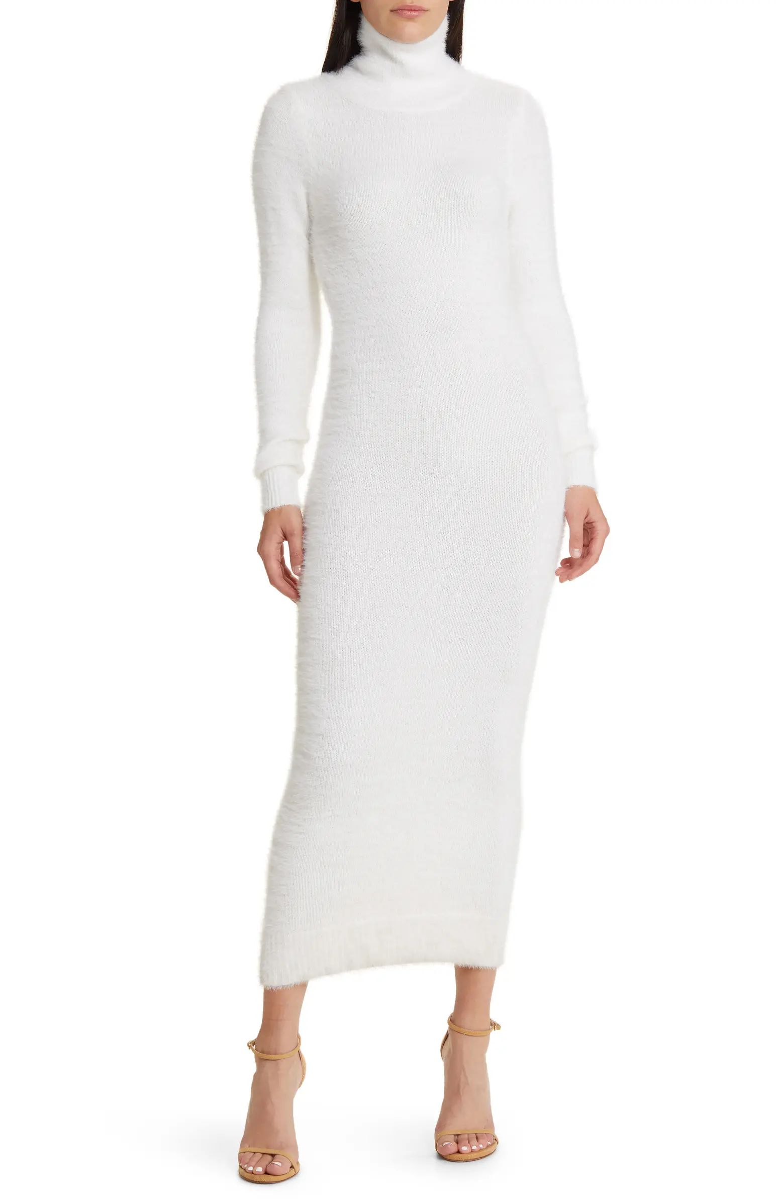 Bardot Lavinia Brushed Long Sleeve Turtleneck Sweater Dress | Nordstrom | Nordstrom