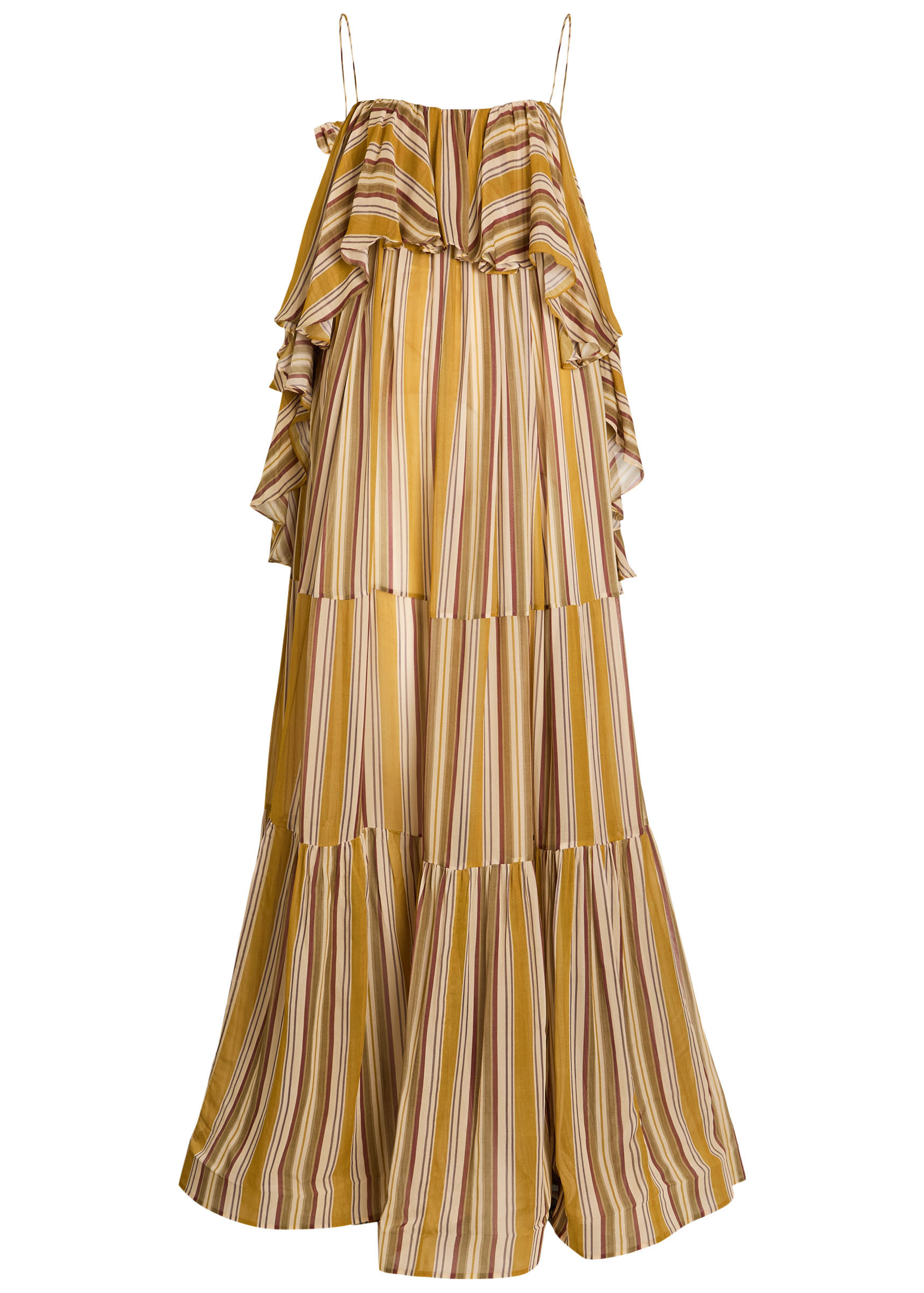 Rebellion Bohemian striped ruffled chiffon maxi dress | Harvey Nichols