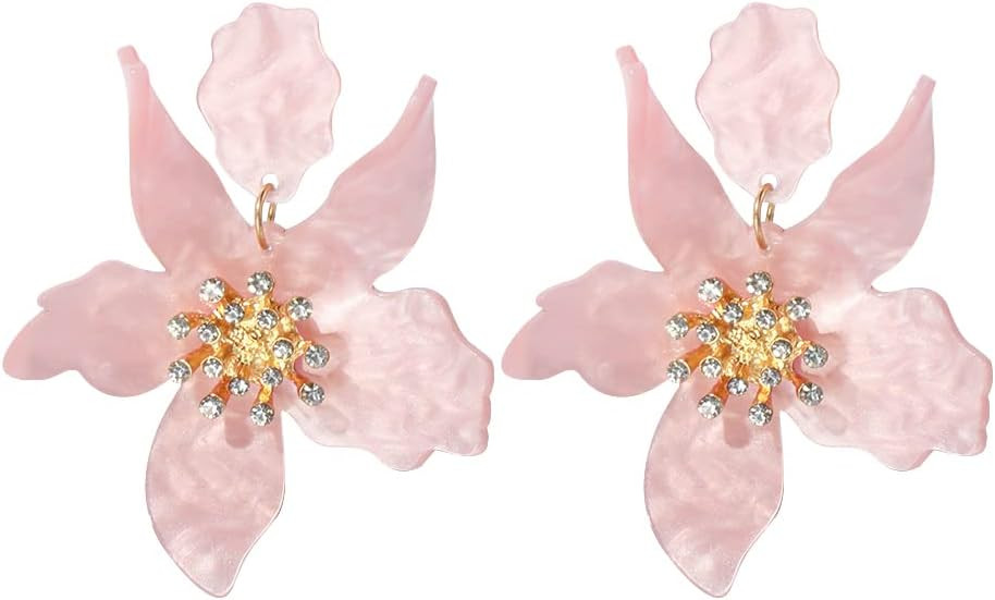 Boho Stud Earrings for Women - Chic Flower Statement Earrings with Gold Flower Bud, Great for Sis... | Amazon (US)