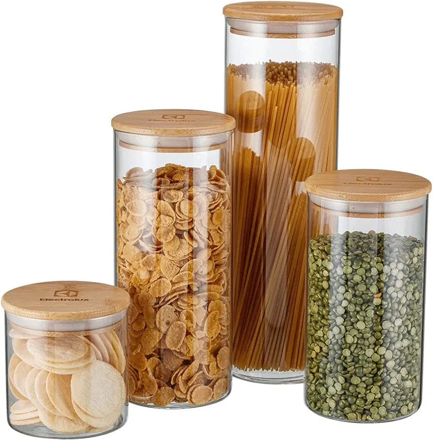 Potes Herméticos Porta-Mantimentos com Tampa de Bambu Electrolux - 4 unidades | Amazon (BR)