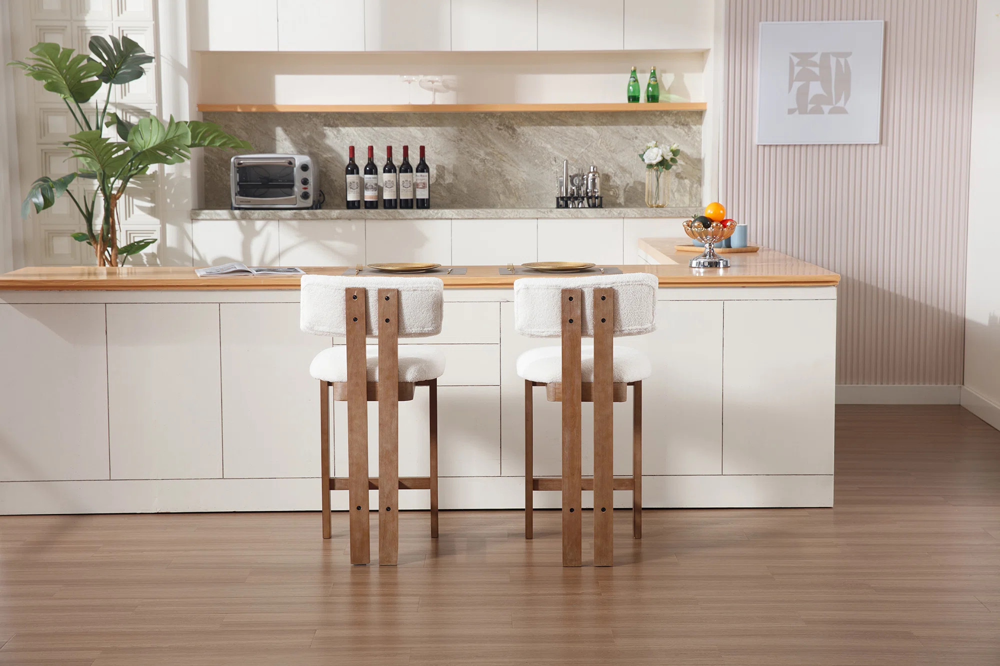 Gracie Oaks Francile Upholstered Counter Stool with Solid Wood Frame "& Reviews" | Wayfair | Wayfair North America