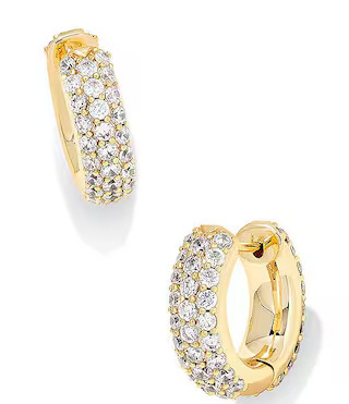 Mikki Pave Huggie Crystal Hoop Earrings | Dillard's
