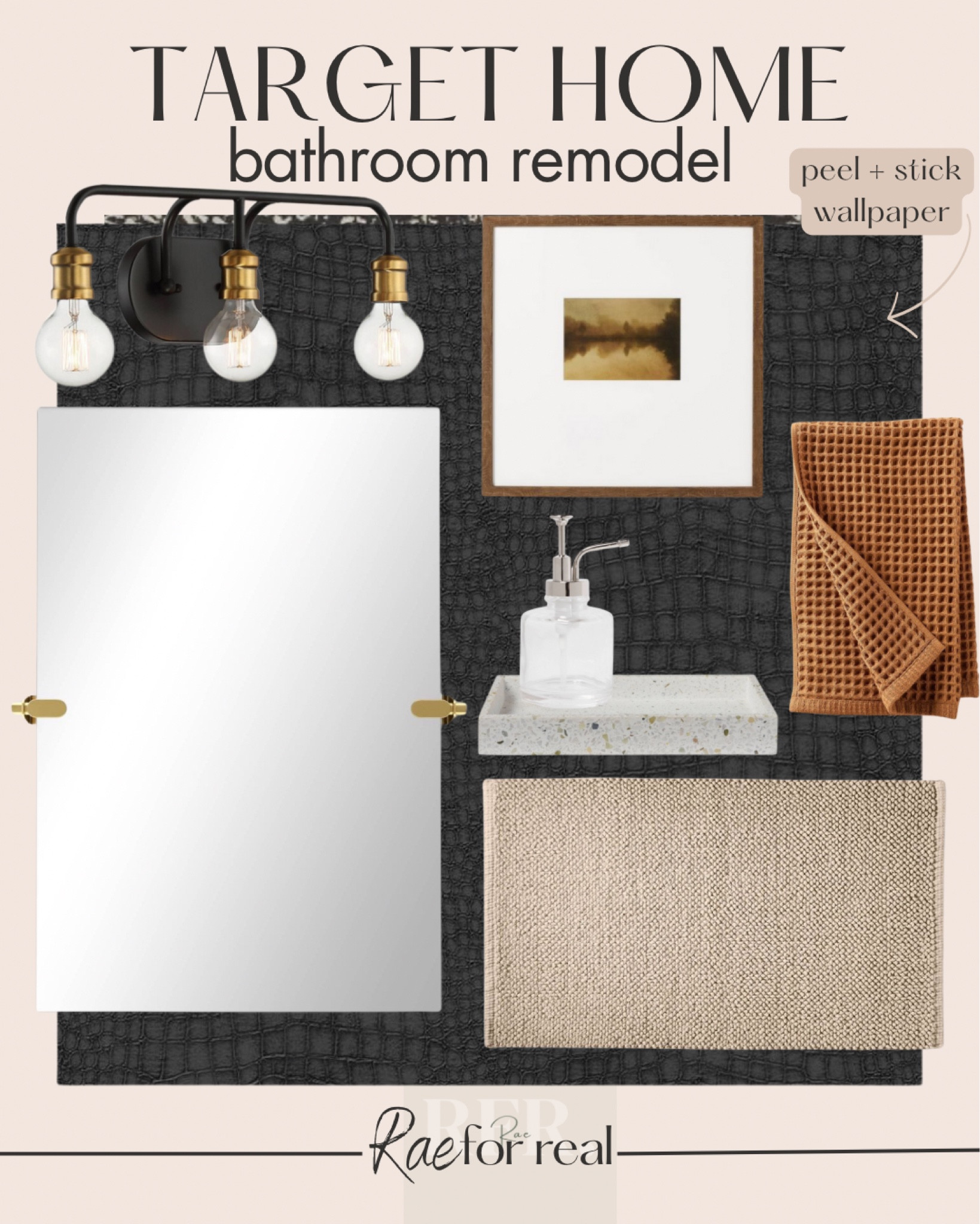 Moody bathroom makeover idea. Love this crocodile embossed wallpaper!!

Home styling ideas.bathroom remodel.


#LTKFindsUnder100 #LTKHome