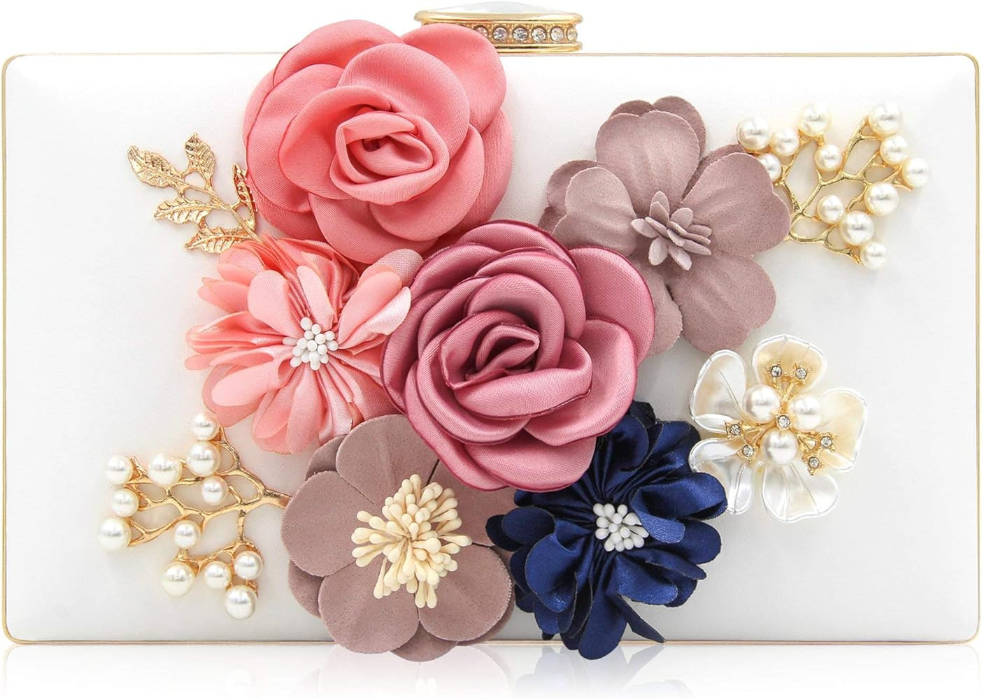 Milisente Evening Bag for Women, Flower Wedding Evening Clutch Purse Bride Floral Clutch Bag | Amazon (US)