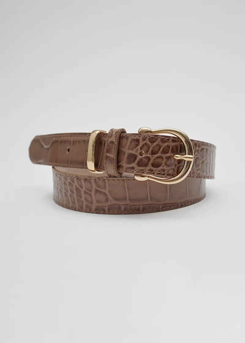 Croc Embossed Leather Belt | & Other Stories US