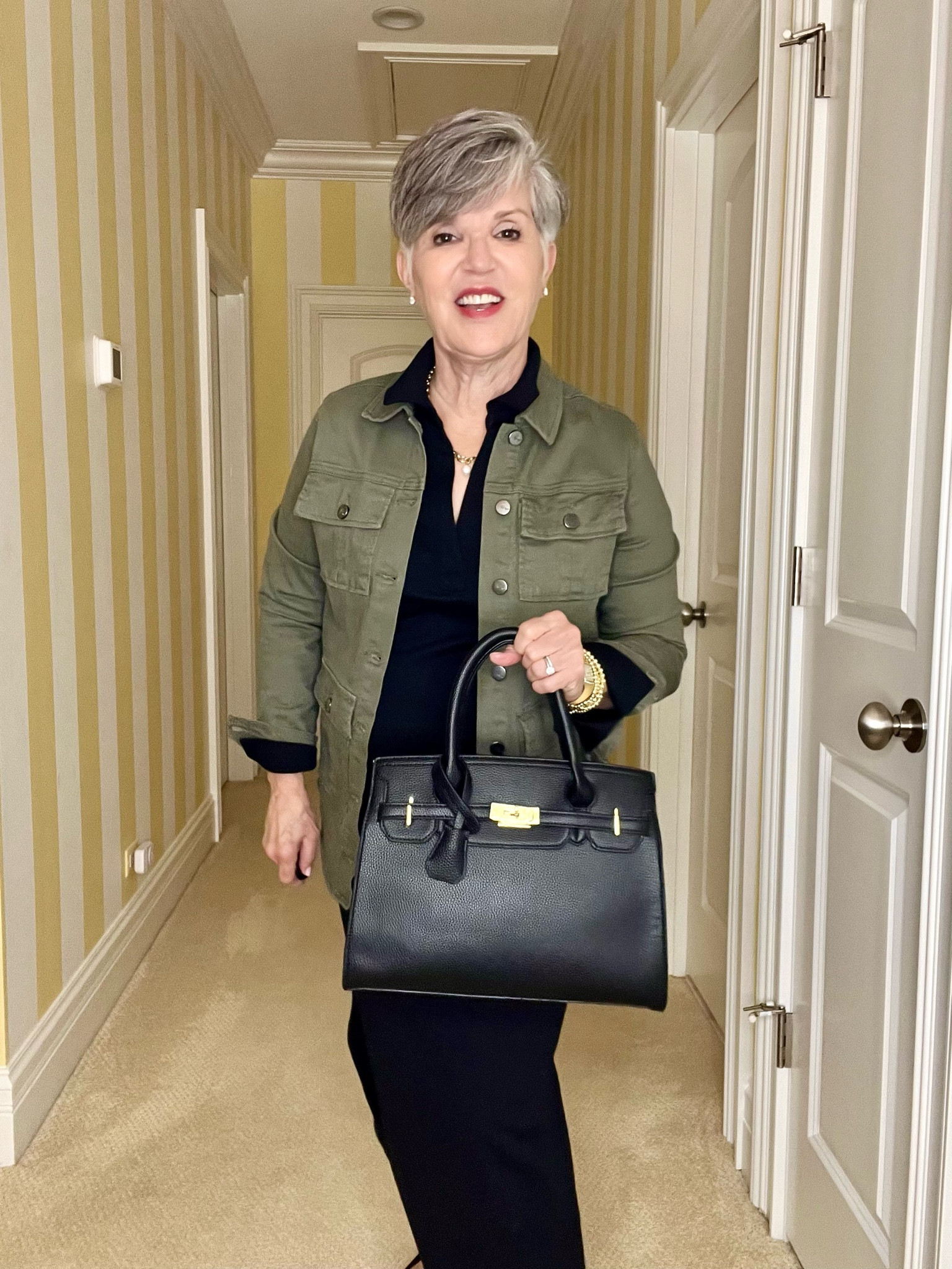 Have you ever wondered what is the best jacket to wear over a dress when you want something easy but also really cute? Here it is: this @nordstrom olive utility jacket works perfectly over this @talbotsofficial black Johnny collar dress. Throw on the cutest gold bracelets from @amazonfashion as well as @vionic leopard 🐆 flats and you’re good to go!

🛍️🍁Three ways to shop for these looks:
1. 🛍️🍁 comments below ⬇️ and I’ll send them to you.
2. 🛍️🍁Click on the link in my stories.
3. 🛍️🍁Click on the link in my Linktree in my profile.

#LTKFindsUnder100 #LTKOver40 #LTKVideo