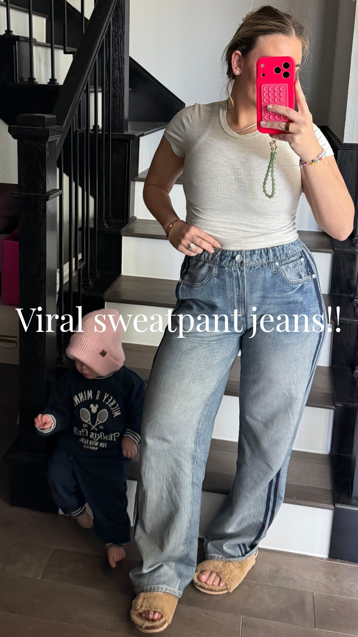 THESE ARE SWEAT PANTS! I bought my mom these for her birthday this year.. and OMG they looked so realistic on her I immediately  had to grab my own! Obviously any excuse to wear sweats over jeans is a massive win.. but to do that at the same time 🤯😏!! These are on the pricier side..but any Amazon version I’ve seen definitely LOOK like sweat pants 😅. A good investment piece or gift! 😍

#LTKmomlife #LTKootd #LTKPetite