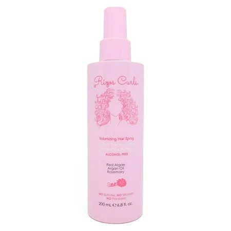 Rizos Curls Alcohol-Free Volumizing Hair Spray Locks Hold Style Touchable Hold Without Crunch or Flakes Infused with Rosemary Argan Oil Red Algae 6.8 oz | Walmart (US)