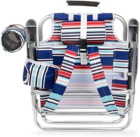 Homevative Kids Folding Backpack Beach Chair with 4 Positions, Carry Handle, Storage Pouch, Cup Hold | Amazon (US)