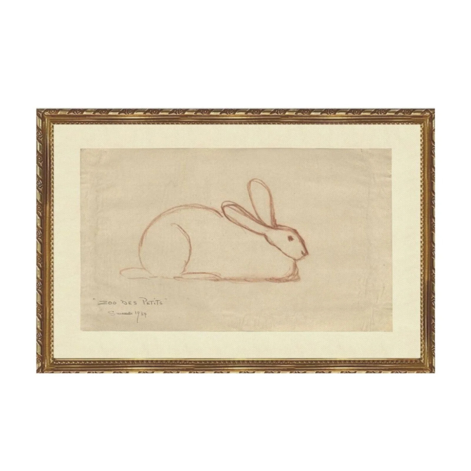 WFSposter Framed Canvas Prints Art Vintage Decor, Sketch Easter Rabbit Antique Painting, Rustic S... | Walmart (US)