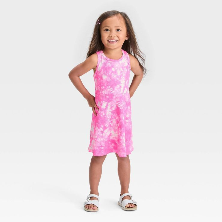 Toddler Girls' Ribbed Tie-Dye Tank Dress - Cat & Jack™ Pink | Target