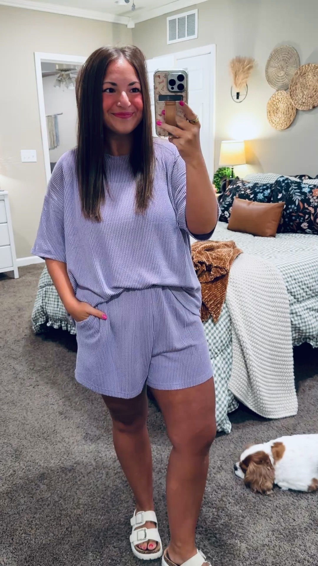 This purple two-piece set from Amazon is so comfy and cute! 💜 Perfect for lounging, running errands, or wearing the pieces separately! ✨


sandals: sold out, but linking similar options below!
set: fits true to size // wearing a large 

 #LTKootd #LTKMidsize