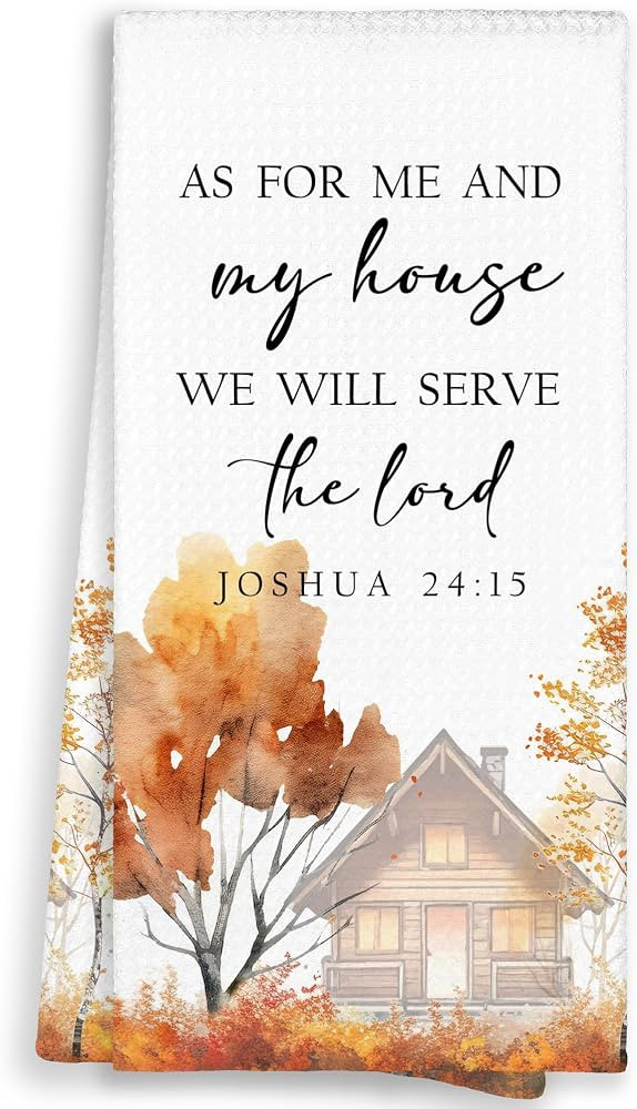 Fall Christian Woodland Farmhouse Kitchen Bathroom Towels Decor, Vintage Orange Dish Hand Towels ... | Amazon (US)