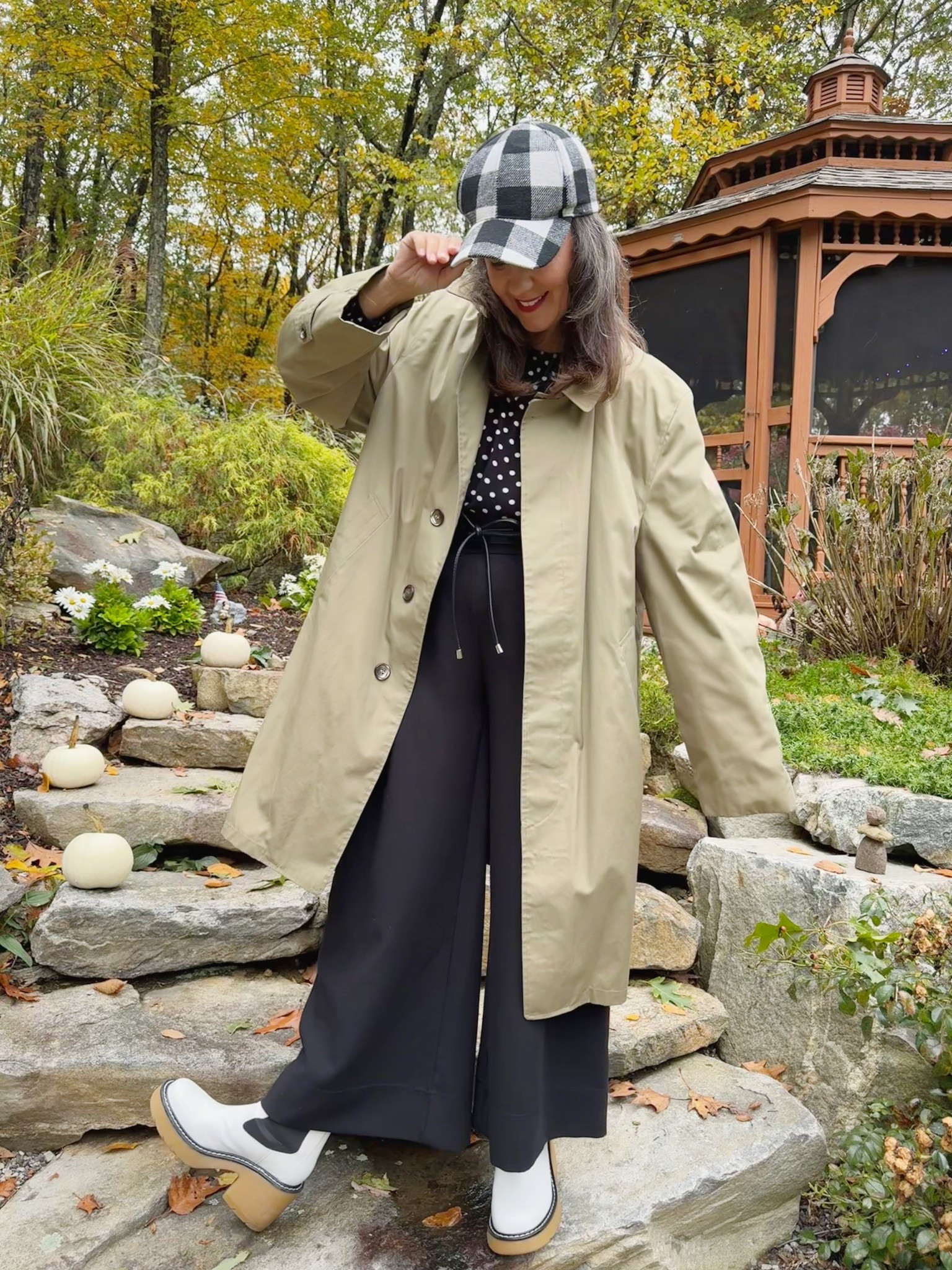 Neutral fall outfit. Bought these boots years ago and finally wearing them 🥾 Vintage trench coat thrift find 🧥 

#LTKPetite #LTKOver40 #LTKSeasonal