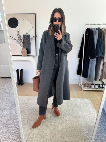 Staud Wally boots in smooth leather. Love these boots so much. Comfy and beautifully constructed. Has a long toe, so they do seem long. Went up a half size. 

Boots, Jeans, thanking outfits, fall
Outfits  
Mango coat xxs
Majestic filatures turtleneck xs
Agolde jeans 24
Staud Booties 35.5
Everlane bag YSL sunglasses. 

#LTKCyberWeek #LTKSeasonal #LTKsalealert