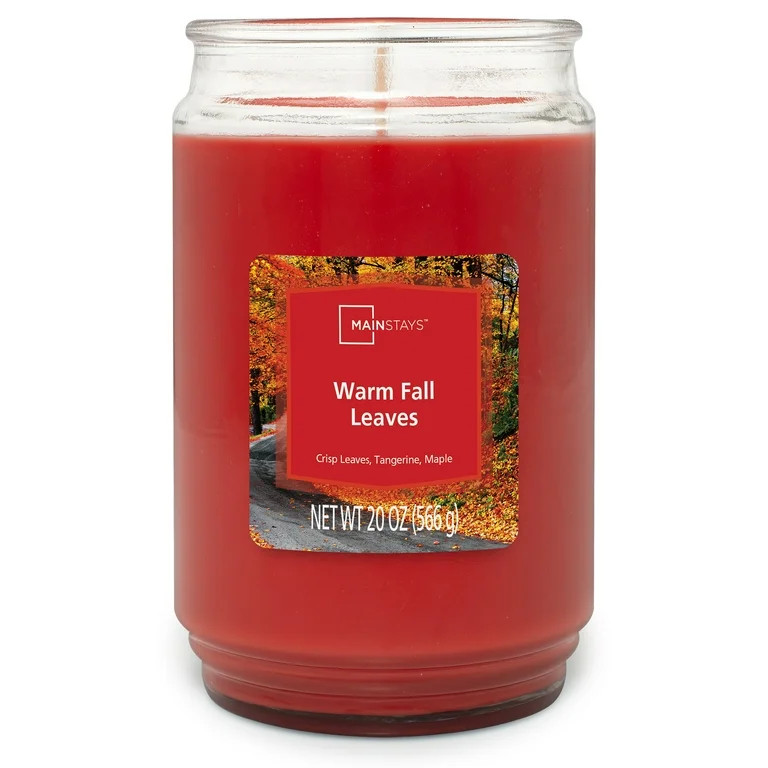 Mainstays Warm Fall Leaves 3 Wick Candle, 20 Oz | Walmart (US)