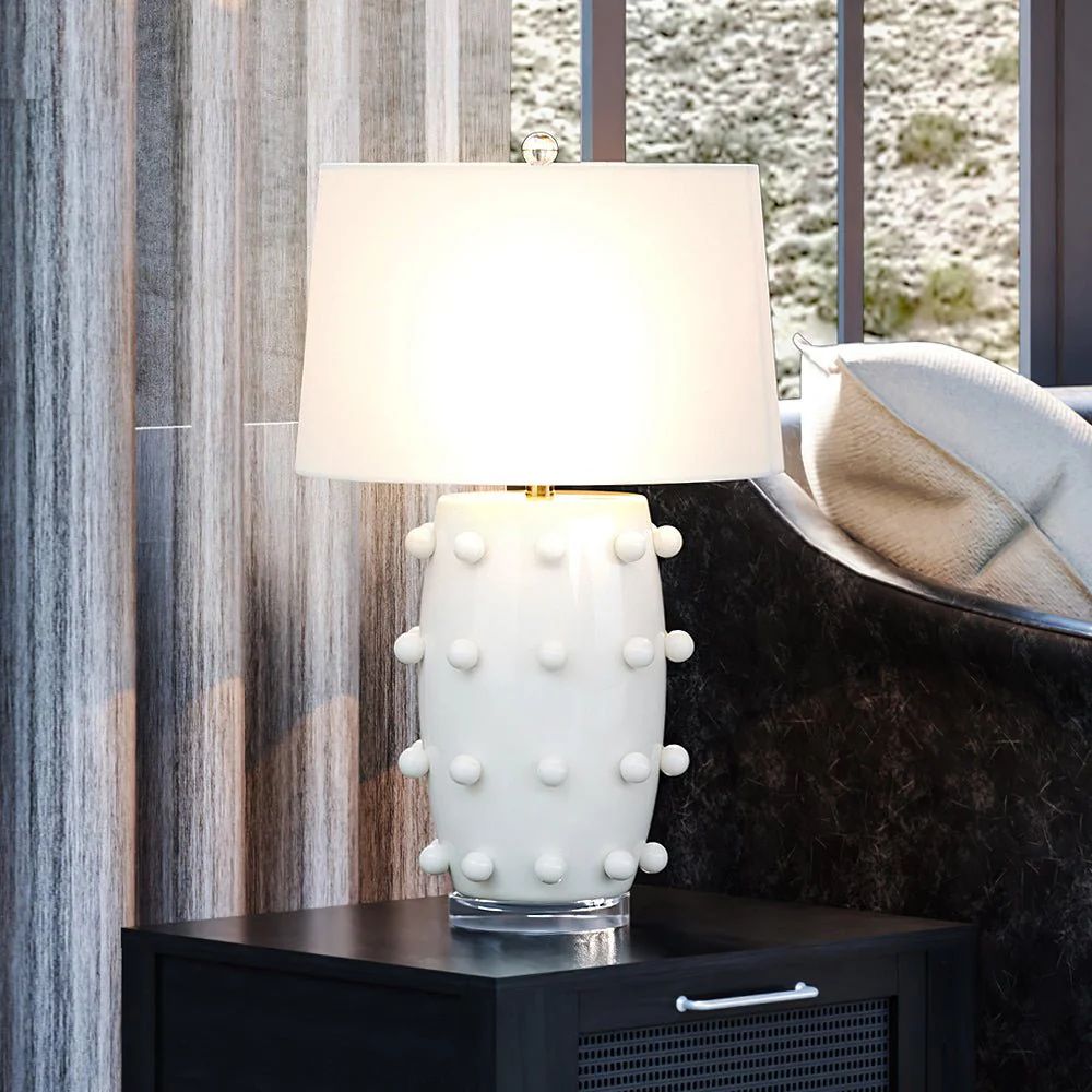 UEX7710 Transitional Table Lamp 15''W x 15''D x 28''H, White Glazed Finish, Cold Spring Collectio... | Urban Ambiance, Inc.