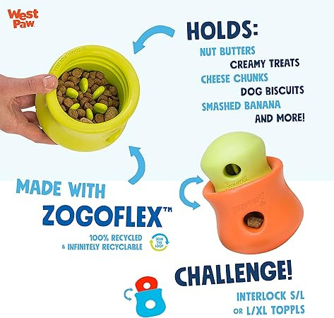 WEST PAW Zogoflex Toppl Treat Dispensing Dog Toy Puzzle – Interactive Chew Toys for Dogs – Do... | Amazon (US)