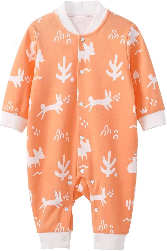 pureborn Unisex Baby Long Sleeve Cotton Footless Jumpsuit Sleep and Play | Amazon (US)