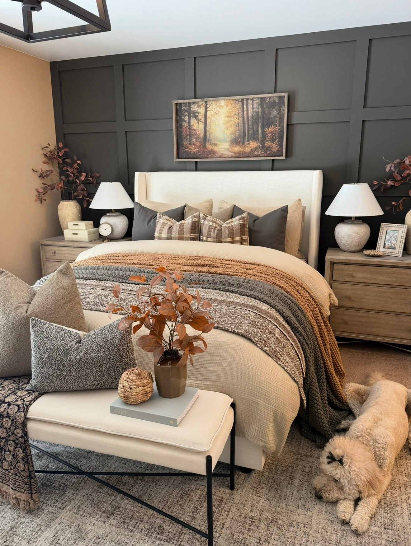 🍂 Ultimate Cozy Fall Bed Making Routine. I wanted our bedroom to feel extra cozy this season, so I layered in all the warm textures and moody tones. From the chunky knit throws to the plaid pillows, every detail just makes me want to curl up and stay in bed all day.

The October Golden Hour sign from my sweet friend Brittany @currentlychic might be my favorite piece yet— it captures that dreamy fall glow perfectly. Shown here in a size 20x40 with Briarsmoke stain. Use my code FARMTOTABLE for 15% off. Two stems shown in each vase on nightstands  

#FallBedroom #BedroomDecor #BedroomStyling #FallHomeDecor #CozyBedroom #NeutralBedroom #OctoberGoldenHour #LayeredBedding #ThrowBlanket #DecorVase #FallStems #FallDecor #NightstandDecor #WallArt #BedroomRug

#LTKSaleAlert #LTKHome #LTKSeasonal