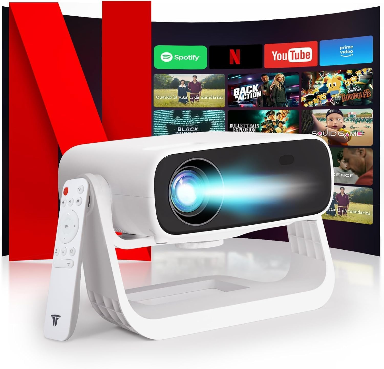 Wielio 2025 New Smart Projector Built-in Apps, Native 1080P 4K Supported, WiFi 6 & Bluetooth 5.2,... | Amazon (UK)