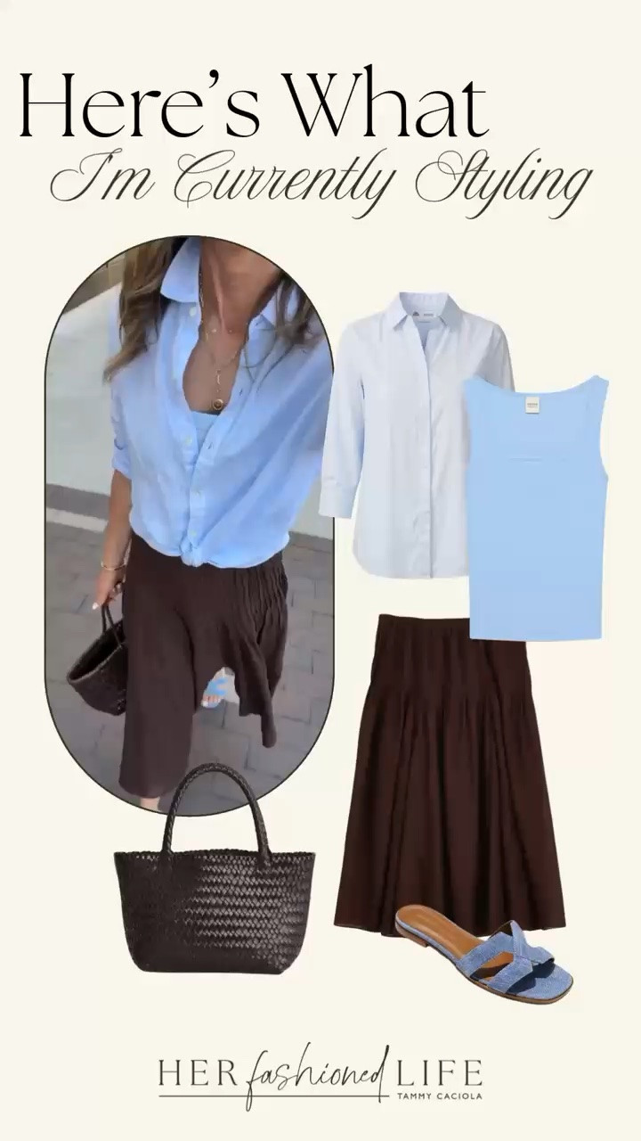 Brown skirt is TTS Thin, soft cotton!
-Sale on some J.McLaughlin pieces!
#LTKootd

#LTKgrwm #LTKOver40 #LTKootd