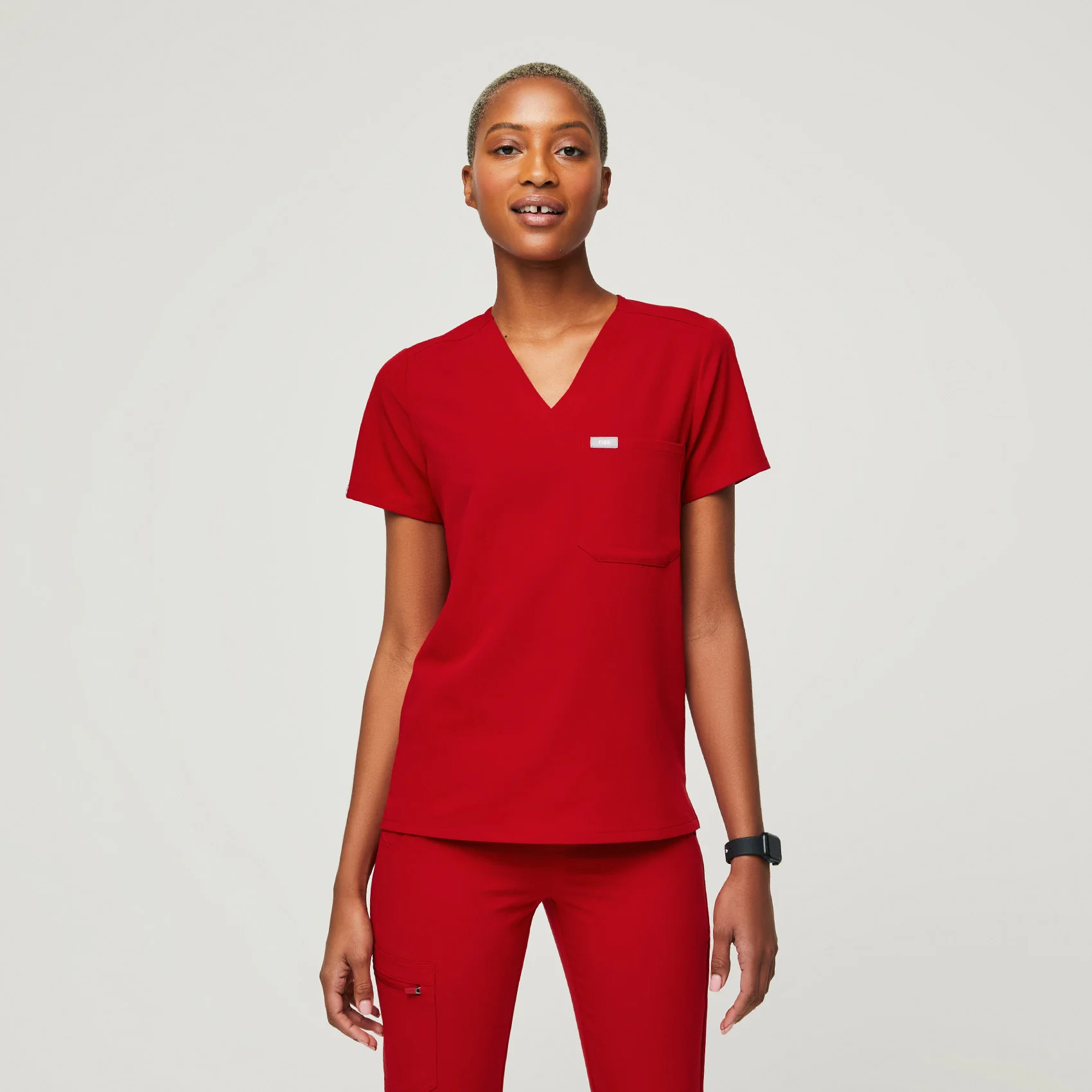 Women's Catarina One-Pocket Scrub Top - Winning Red · FIGS | FIGS