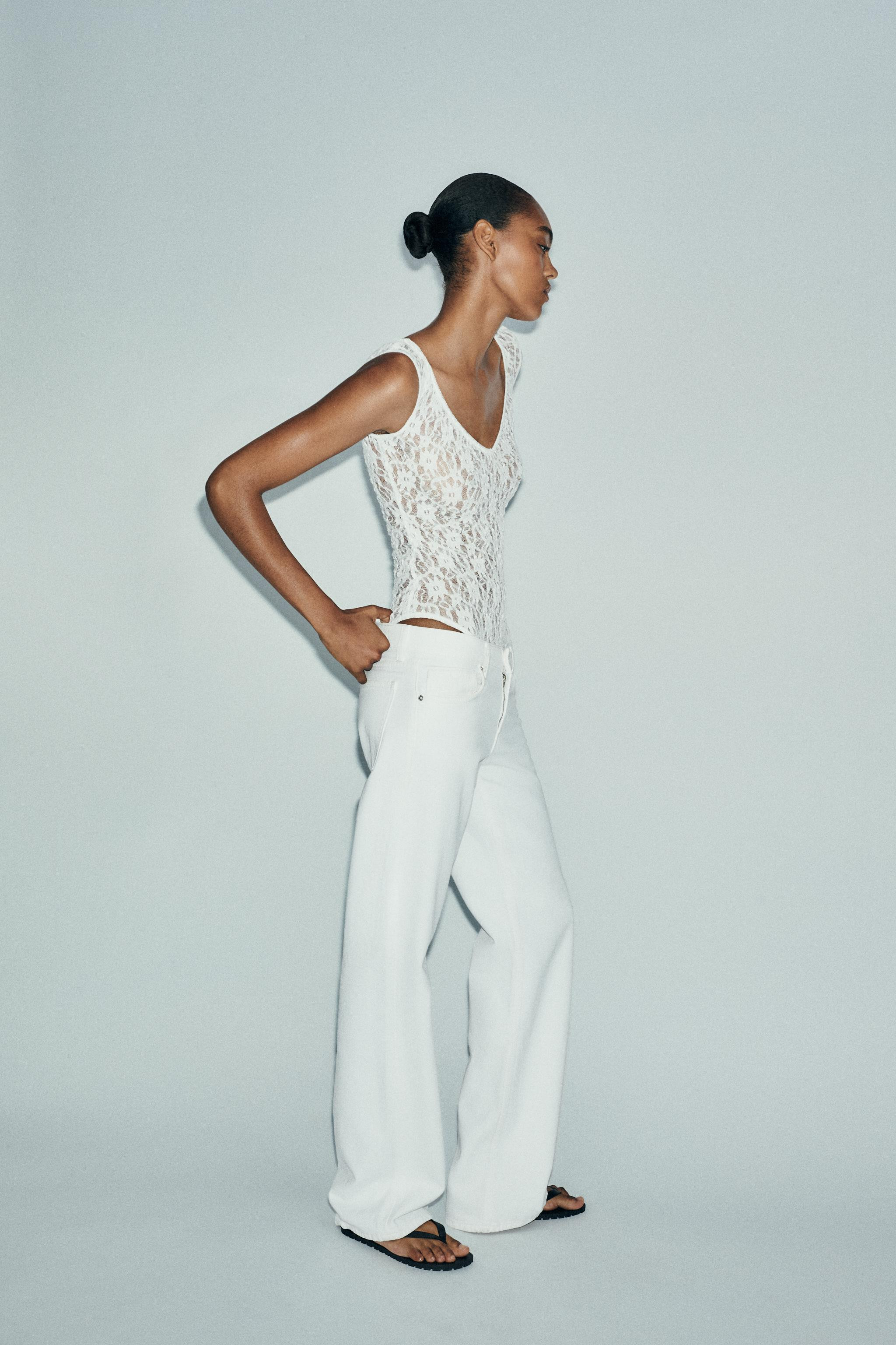 TRF WIDE-LEG LOW-RISE JEANS | Zara UK