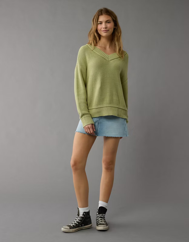 AE Long Weekend V-Neck Sweater | American Eagle Outfitters (US & CA)