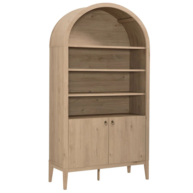 Nolan 74" Tall Arched Storage Display Cabinet Bookshelf | Wayfair North America