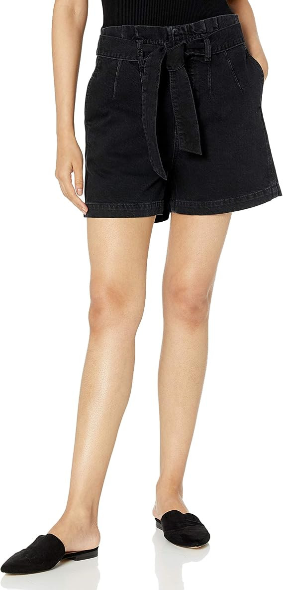 The Drop Women's Brett Paperbag High-Waist Tie-Front Denim Short | Amazon (US)