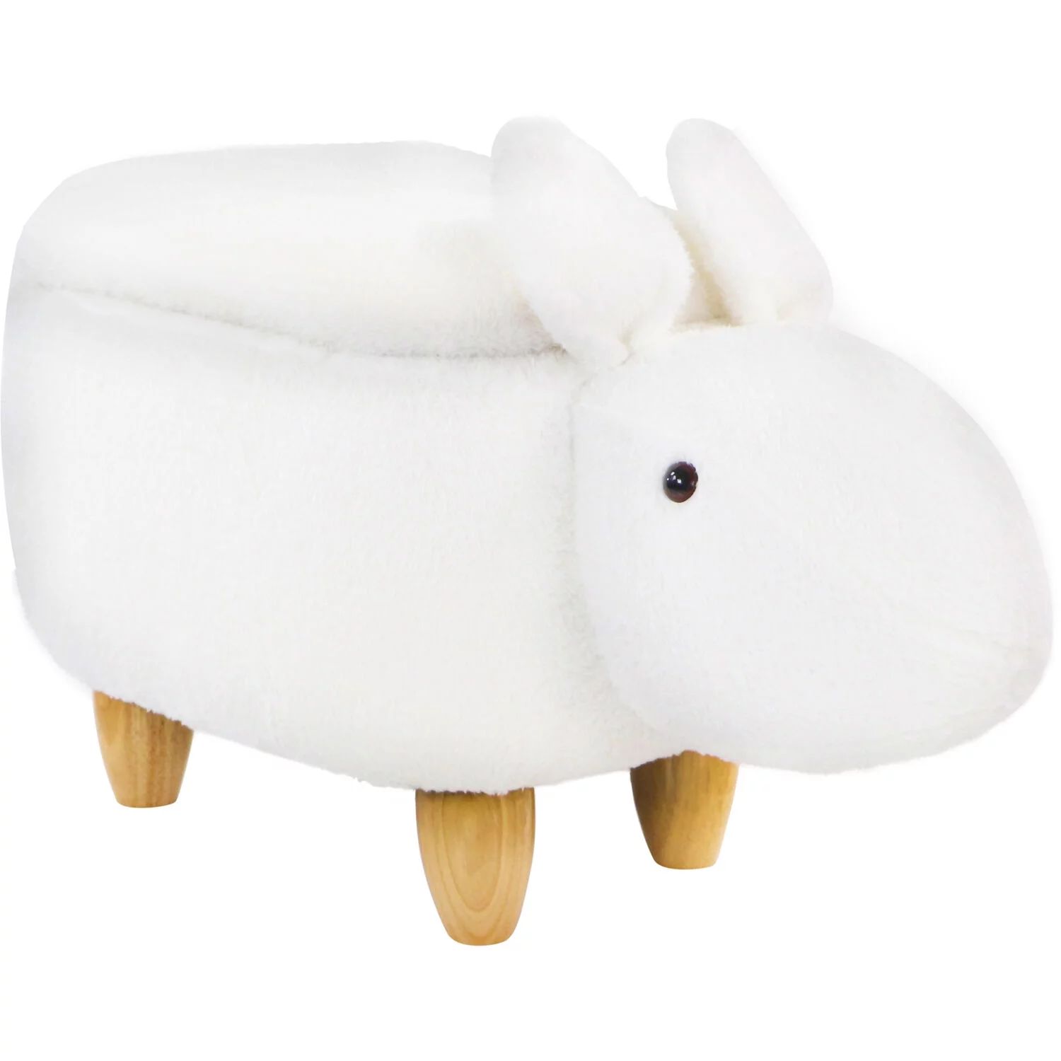 Critter Sitters 15-In Seat Height White Easter Bunny Animal Shape Storage Ottoman Furniture for N... | Walmart (US)