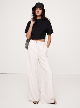 Cotton Cropped Keyhole-Back Top | Banana Republic (US)