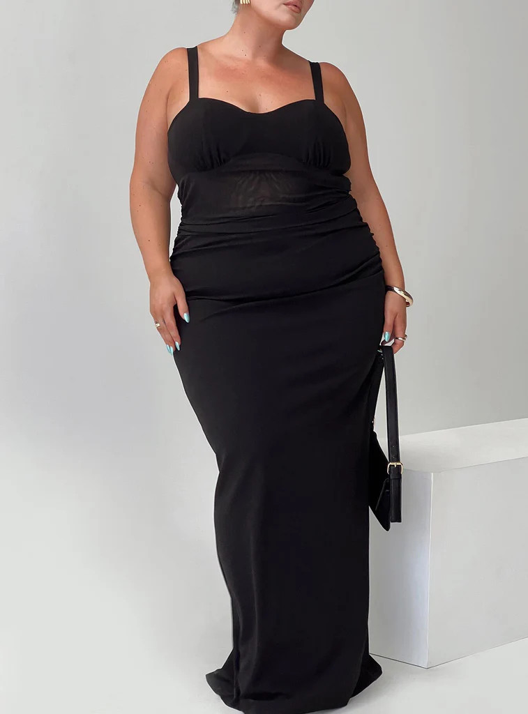 Mazzola Maxi Dress Black Curve | Princess Polly US
