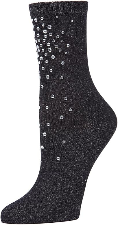 MeMoi Women's Rhinestone Cascade Shimmer Crew Sock | Amazon (US)