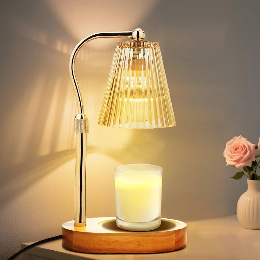 MISERWE Candle Warmer Lamp with 2Bulbs, Adjustable Height Dimmable Wax Warmer with Timer, Wax Mel... | Amazon (US)