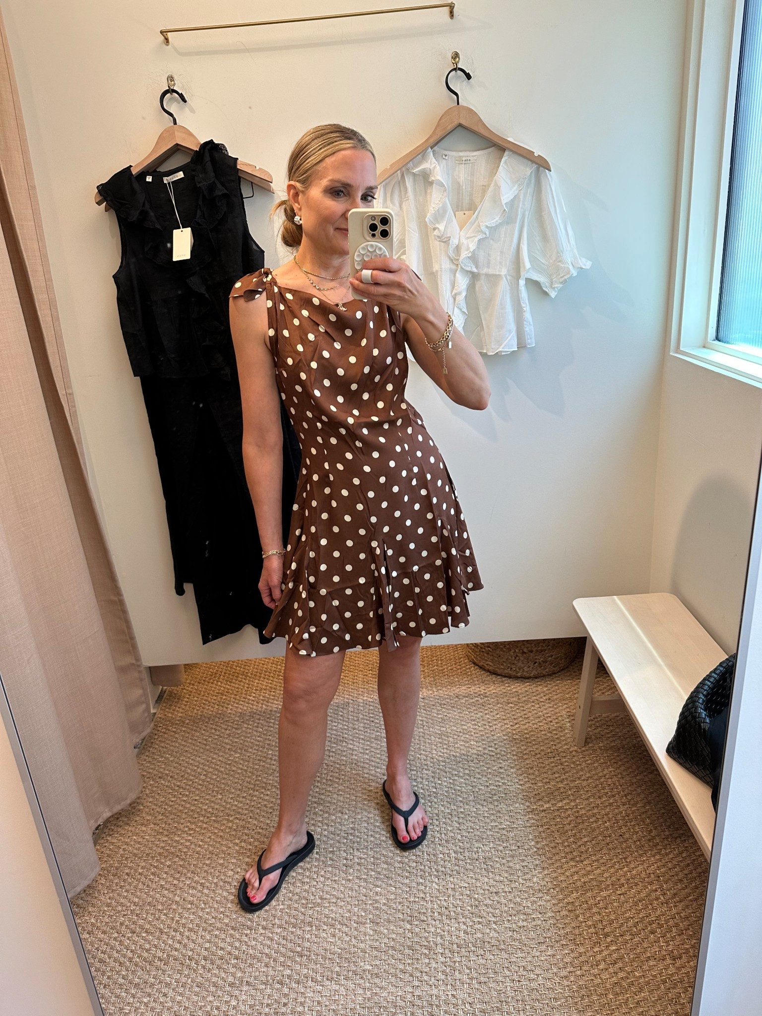 doen brown dress Doen Brown Button Patterned Dress – The Archive Project