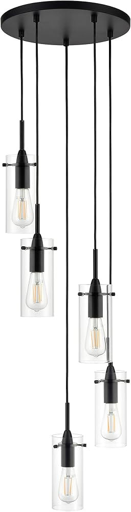 Linea di Liara Effimero 5-Light Cluster Pendant Lights Stairwell Lighting Large Chandelier Black ... | Amazon (US)