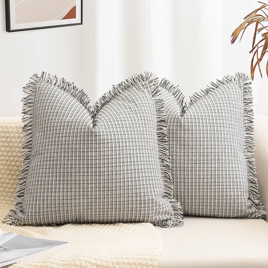 ZWJD Farmhouse Pillow Covers 18x18 Set of 2 Modern Accent Decorative Throw Pillows for Couch Chic... | Amazon (US)