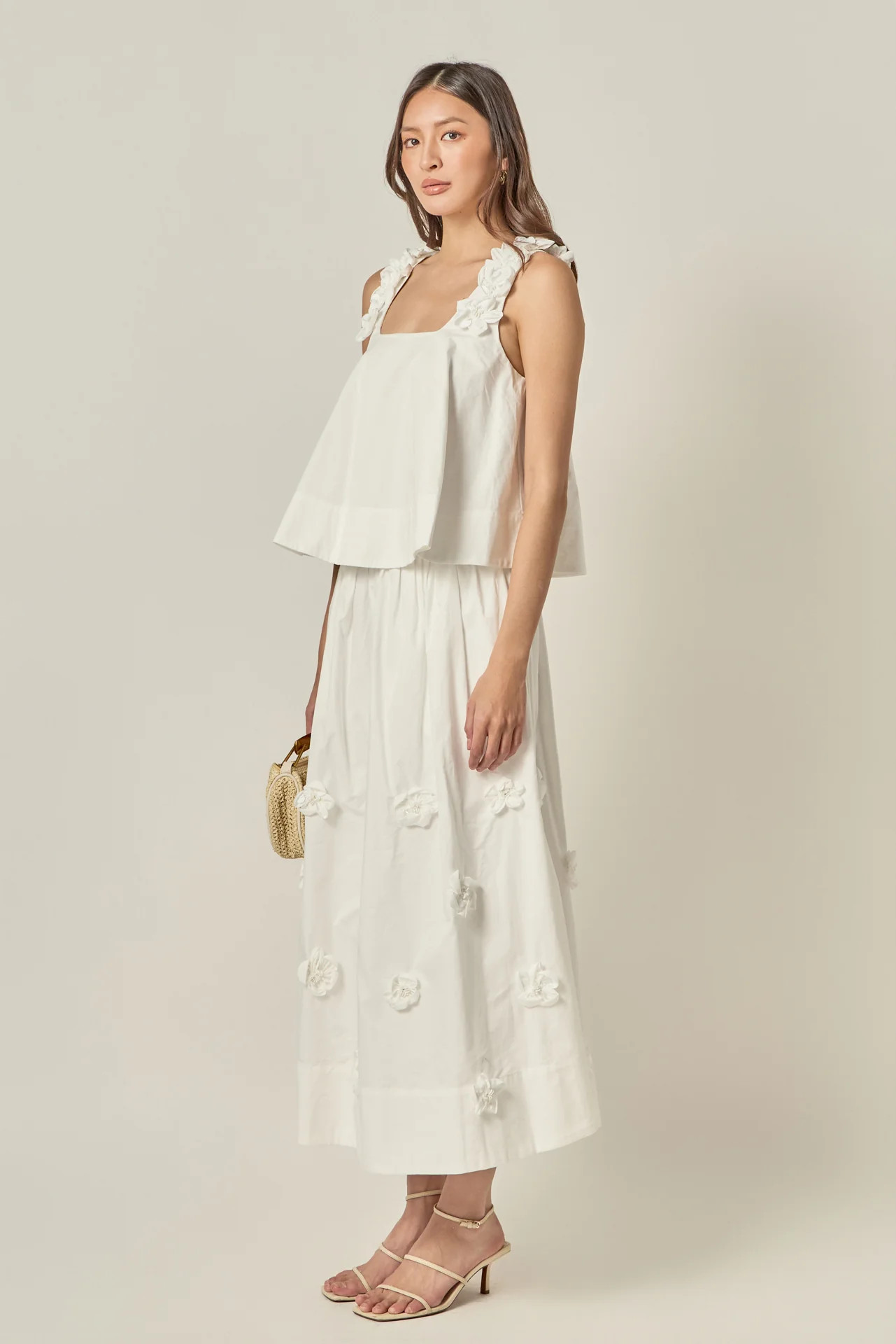 3D Flower Midi Skirt | English Factory